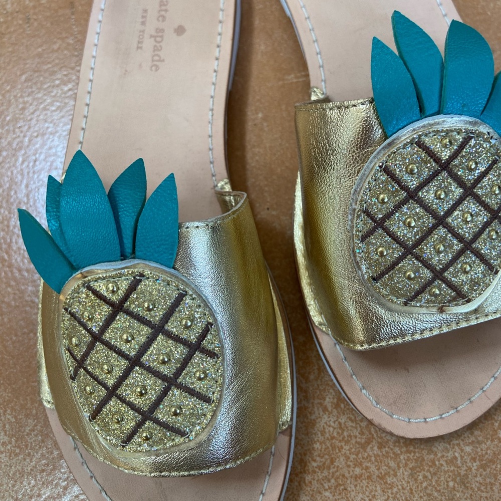 Kate Spade Pineapple Slides Sz 7.5